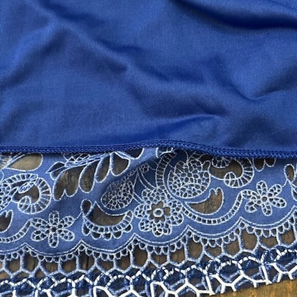 Me 2 Magic Blue & White Floral Midi A-Line Skirt Women's Size M - Picture 5 of 6